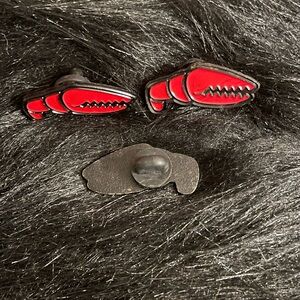 Lobster Claw pins - Red and Black